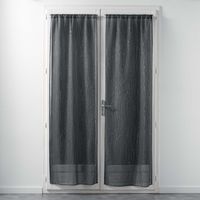 Douceur D'Intérieur – Paire droite passe tringle 2x70x200 cm – Voilage sable – Applique filiane anthracite – Pour fenêtres de cuisine