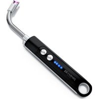 Brandson - Lichtbogen Feuerzeug - Stabfeuerzeug - Feuerzeug elektrisch - USB Feuerzeug aufladbar - Kerzenanzünder - mit LED Batteriestandsanzeige