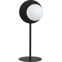 Lampe de chevet Oslo noire métal verre opale E14 Emibig