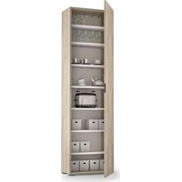 Dmora - Armadio multiuso Abuela, Mobile lineare a 1 Anta e 7 ripiani, Colonna da ingresso o bagno, Scarpiera moderna, 100% Made in Italy, 50x30h182 cm, Olmo