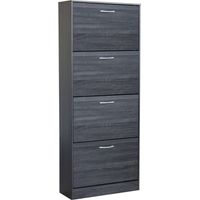 Rack de chaussures intérieures avec 4 compteurs en bois Helena en bois DarkGrey