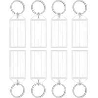Sleutelhanger 5 cm kunststof/metalen sleutelhanger met blanco, gelinieerde papieren labels Doorzichtige omslagen en splitringen Stevige objectidentificaties,