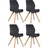 Set di 4 sedie Luna grigio scuro Velluto