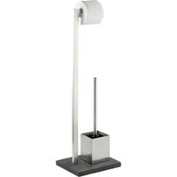 Serviteur WC effet ardoise avec porte-rouleau et brosse SLATE