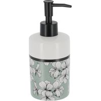 Distributeur a savon dolomite rond imprime 320 ml - ecrin vert - Tendance