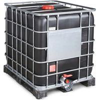 Renson – Cuve IBC 1000L noire anti-UV – Stockage eau – Empilable – Grillage acier galvanisé – Trou d'homme 150 mm – Dimensions 1200x1000x1170 mm