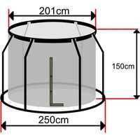Filet Trampoline 250 sur Anneau Intérieur Hauteur 150
