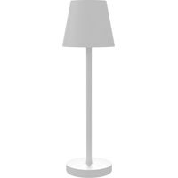 Lámpara de Mesita de Noche con Luces LED Lámpara de Mesa Inalámbrica USB-C Recargable 3 Colores Ø11,2x36,5 cm Blanco