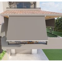 Tenda da sole a caduta con bracci 250cm telo impermeabile grigio Golisa
