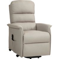 Poltrona alzapersona elettrica reclinabile con poggiapiedi, telecomando e tasca Beige