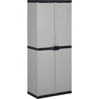 Armoire de jardin Armoire de rangement - Meuble de Rangement 3 étagères Gris/noir 68x40x168cm BV622945 - BonneVie