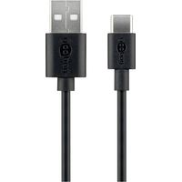Goobay USB-Kabel USB 2.0 USB-C® Stecker, USB-A Stecker 1.00 m Schwarz animierter Ladevorgang 45735