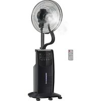 Ventilateur brumisateur silencieux 90 W sur roulettes 3 modes 3 vitesses, télécommande, minuterie, oscillation, noir