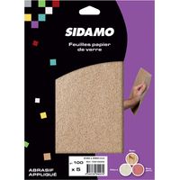 5 Feuilles papiers de verre - Grain 100