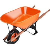 Mophorn Wheelbarrow Cart, 6 Cu. Load & 330 lbs Capacity, One Wheel Garden Dump Cart with Metal Handle & 16 » Wide Track Wheels, Easy Loading Utility Yard Cart & Wagons for Lawn Farm