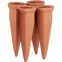 Lot de 4 Accessoire d’arrosage, Bouteilles d’1 L en Plastique ou vin, Terre Cuite