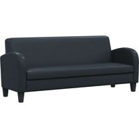 Canapé droit fixe 3 places Contemporain - Sofa Divan Banquette - Cuir synthétique Noir Chic-333732