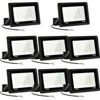 Projecteurs LED Extérieur 50W Projecteur LED Extérieur 5000LM IP66 Étanche Projecteur LED 3500K Blanc Froid Projecteur Extérieur pour Maison, Garage, Patio, Terrasse, Terrain (8 pièces)