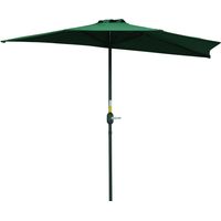 Outsunny – Demi parasol balcon 2,93 x 1,5 x 2,49 m – Toile polyester haute densité 180 g/m² – 5 entretoises métal – Cheminée anti-vent – Vert