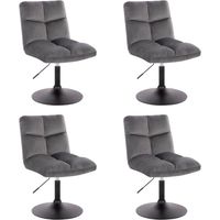 HOME DELUXE - Sgabello da bar regolabile in altezza ACE Colore: velluto grigio chiaro, quantità: 4