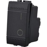 Serie Civile A2ZWORLD MBL Nero Compatibile Con Bticino Living International (Interruttore Bipolare 2P 16A)