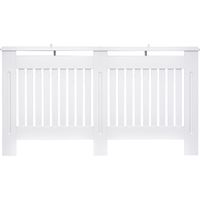 Copritermosifone a Doghe in MDF per Casa e Ufficio, 152x19x81 cm, Bianco