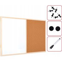 Kork-Magnettafel 90x60 cm Kombi-Holzrahmen + gratis