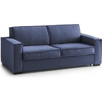 Talamo Italia Canapé Achiropita, Grand Canapé 2 places, 100% Made in Italy, Canapé de salon à ouverture pivotante, en tissu matelassé, avec accoudoirs fins, Cm 180x95h90, Bleu, avec emballage renforcé