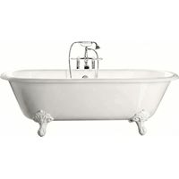 Freistehende Gusseisen Badewanne PLYMOUTH weiß Füße WEISS 190