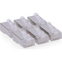 LOGILINK Conector RJ45 macho FTP CAT5E blindado para cables con entrada de Ø5,5 a Ø6,2mm (Bolsa de 6 unidades)
