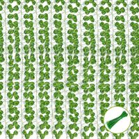 Guirlande de 12 feuilles artificielles de pastèque Bcc, feuilles artificielles avec attaches de câble, guirlande végétale pour décoration murale, jardin, mariage, fête