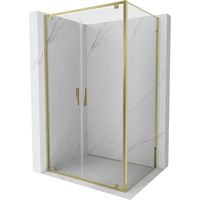 Mexen Exo cabina doccia battente 120 x 85 cm, trasparente, oro - 8182-120-085-50-00