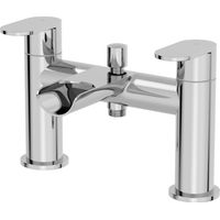 Bath Mixer Filler Double Lever Tap Luxurious Modern Chrome Deck Mounted Hot Cold