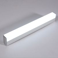 Applique quadrata da parete per specchi da bagno con paralume chiuso in acciaio inox e acrilico, illuminazione per mobile bagno, a risparmio energetico, LED luminoso – 55 cm, luce bianca