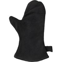 royaluxe - Gant pour cheminée avec Isolation Thermique, Gant en Cuir pour Four, Gant de Protection Ignifuge, Gant pour Barbecue, Gant en Cuir résistant à la Chaleur, Noir