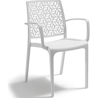 SEDIA RESINA CON BRACCIOLI "NINFA" BIANCO