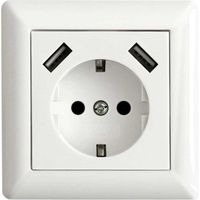 LEDmaxx 106648 1fach Unterputz-Steckdose mit USB, erhöhter Berührungsschutz Weiß