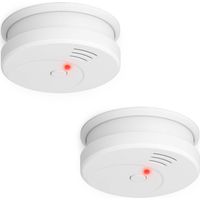 2x Detector de humo con batería 9V y volumen de alarma de 85dB sin cable certificado DIN EN 14604