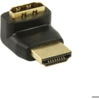 Adaptador HDMI en ángulo - CONNECTLAND - Macho–Hembra - Codo hacia arriba - Ángulo recto - Negro