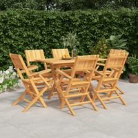 7 pcs Ensemble à dîner de jardin, Mobilier à dîner, Table et Chaises à Manger Bois de teck solide MKPO56727