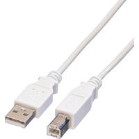 Value USB-Kabel USB 2.0 USB-A Stecker, USB-B Stecker 3.00 m Weiß Geschirmt 11.99.8831