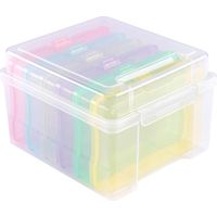Vaessen Creative Organizer Armadio da 21 x 18,5 x 14 cm - 6 Scatola Trasparente da 17 x 12 x 3 cm - Portaoggetti con Coperchio – Per Artigianato, Diamond Painting, Scrapbooking e Creazione di Gioielli