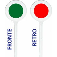 PALETTA SEGNALETICA STRADALE ROSSO VERDE UN COLORE PER LATO 44cm