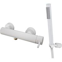 Paffoni Light Serie Außenbrausebatterie mit Handbrause in Mattweiß LIG168DBO Messing - Opak Weiß