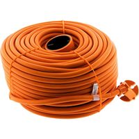 Rallonge Électrique 50m Orange 16A Câble Robuste Alimentation Extérieure Jardinage Bricolage