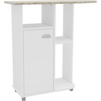 Miroytengo – Table à repasser blanche 91x91 cm – Mélamine résistante – Armoire verticale avec étagère – Meuble de buanderie pratique