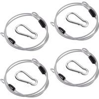 Stück 1 m × 3 mm Sicherheitskabel, Edelstahl-Sicherheitskabel mit 4 Karabinern, doppelt geflochtenes Stahlseil, schlaufengeflochtenes Diebstahlsicherungskabel für Fahrräder, Gepäck, Outdoor-Aktivitäte