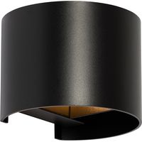Moderne Wandleuchte Schwarz mit rundem Lichteffekt - Edwin