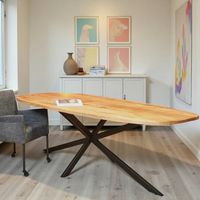 Table bords arrondis en bois 240 cm UTAH