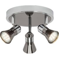 BRILLIANT Lampe Jupp LED Spotrondell 3flg chrom/schwarz 3x LED-PAR51, GU10, 3W LED-Reflektorlampen inklusive, (250lm, 3000K) Köpfe schwenkbar